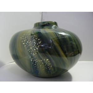 北洋硝子（ガラス） 作家物 作・秋村実 花瓶 津軽びいどろ 中古