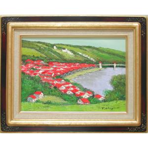 絵画 油絵 八ヶ岳と松原湖 （岡島哲夫） 【肉筆】【油絵】【日本の風景