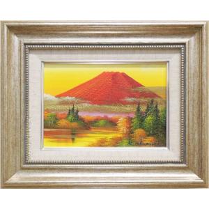 絵画 油絵 赤富士 （大山功） F6号 【肉筆】【油絵】【富士】【6号