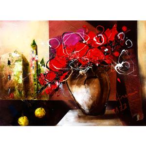 杉本雅士 「春の庭」 油彩F10号 額付き : 一枚の繪Yahoo!店 - 通販