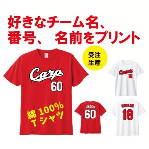 カープ風 吸汗速乾ドライTシャツ 背番号 名前 オリジナルプリント 野球