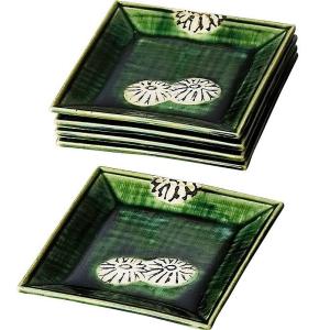 茶道具 菓子器 銘々皿 乾山写 絵変り 五枚入 幸兵衛窯 桐箱 : 新古