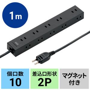 SANWA SUPPLY（サンワサプライ） 電源タップ 2P 12個口 2m 電源コード