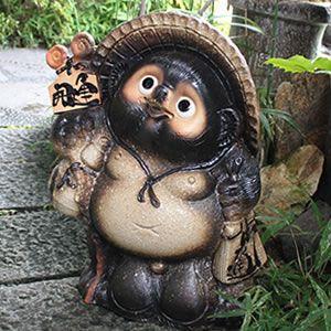 信楽焼 18号古信楽風開運狸 たぬき タヌキ 開運 縁起物 可愛い 陶器