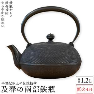 及源鋳造 OIGEN 南部鉄器 鉄瓶なつめアラレ 1.2L (実用900mL) H-143 及