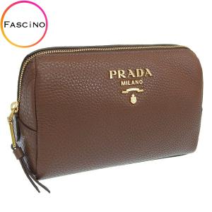 プラダ ポーチ PRADA コスメポーチ コットン カナパ デニム ブラック