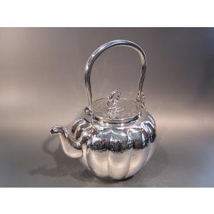 茶器・茶道具 銀瓶 鎚目（つちめ）湯沸 銀燻（ギン イブシ）仕上