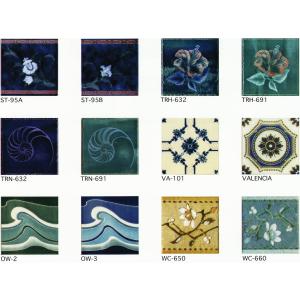 アンティーク 150角 デザインタイル 花柄 マジョリカ マジョルカ 大正