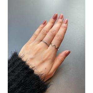 COCOSHNIK（ココシュニック） 指輪 リング K10ダイヤモンド S字