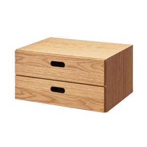 無印良品（MUJI） 家具 スタッキングシェルフ・2段・オーク材 幅42