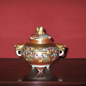 九谷焼 茶道具 香炉 古九谷風赤絵小紋 長谷川紀代作 : ZAZU&CO. - 通販