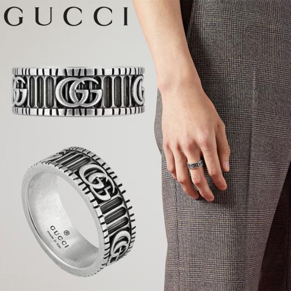 GUCCI グッチ ダブルG シルバー リング ストライプ YBC551899001