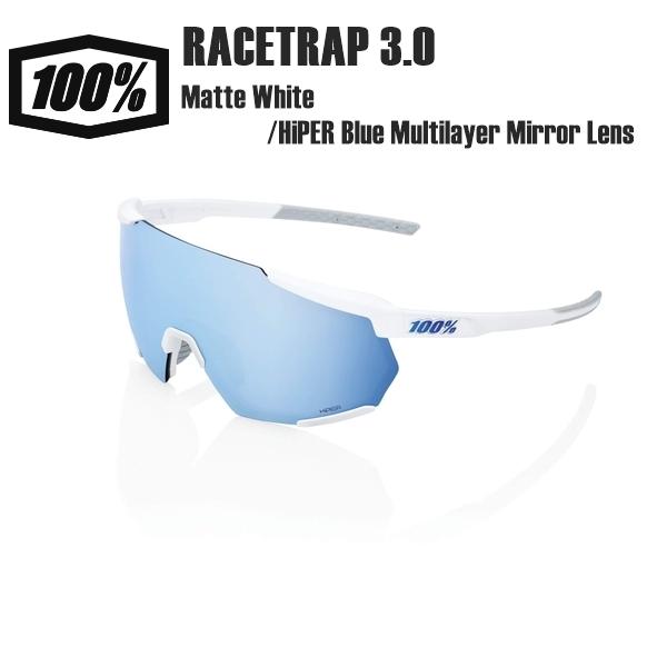 100% ワンハンドレッド サングラス RACETRAP 3.0 Matte White/HiPER