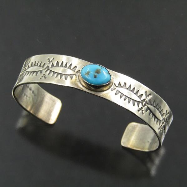 NAVAJO ナバホ 3連ターコイズ スタンプワークバングル NAVAJO ナバホ 3