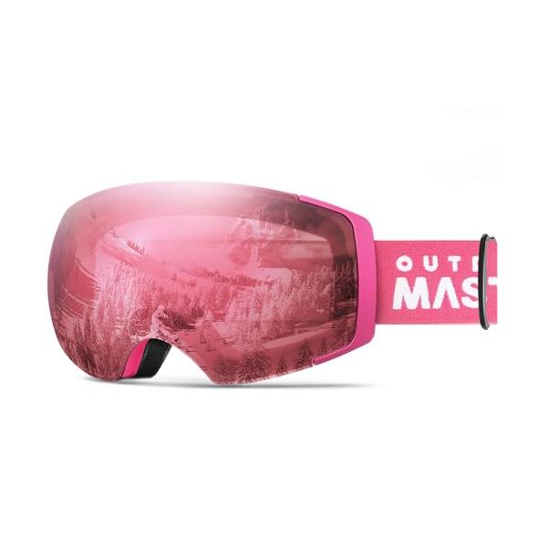 OutdoorMaster] スキーゴーグル 両層磁気レンズ マグネット式・レンズ