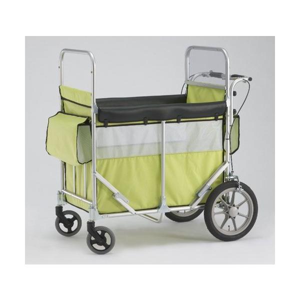 保育園用ベビーカー 4人から6人乗り ミニバス グリーン ノーパンク