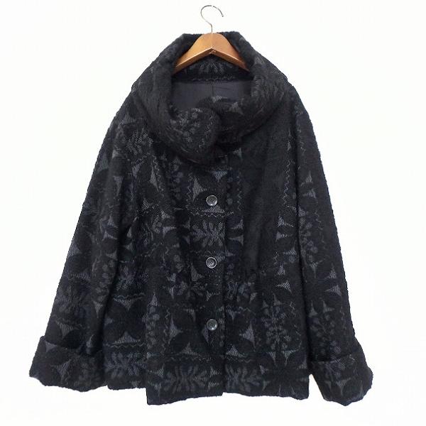 wnc ジウセンソユニコ 慈雨 Sensounico コート 40 黒 グレー 総柄