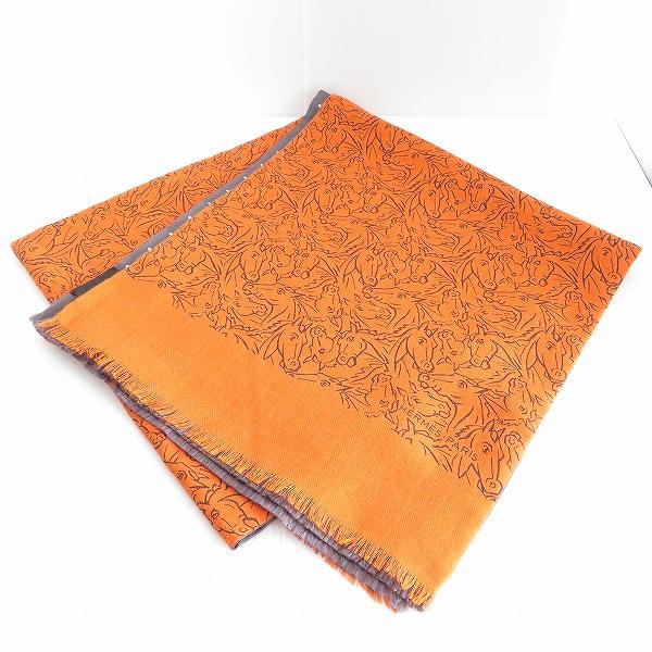 HERMES（エルメス） #apzm ストール ショール カシミヤ シルク 馬柄