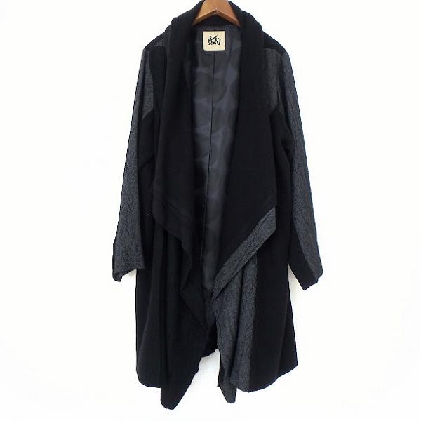 wnc メフウセンソユニコ 芽風 コート 38 黒 グレー レディース [884246