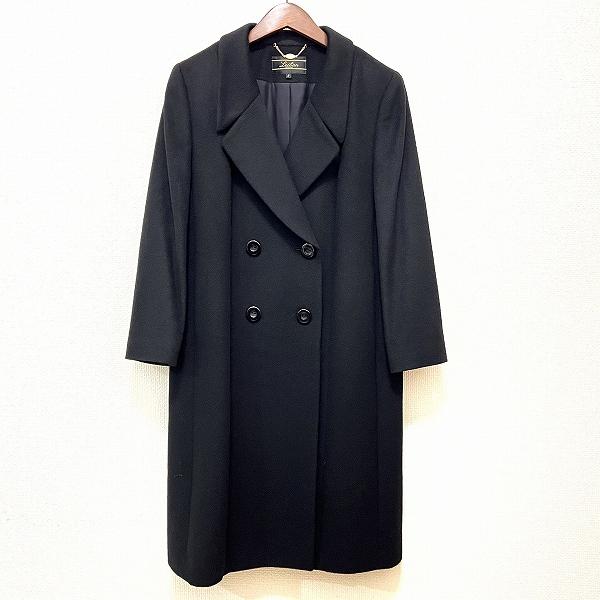 Leilian（レリアン） #wnc コート 9 黒 カシミヤ ロング レディース