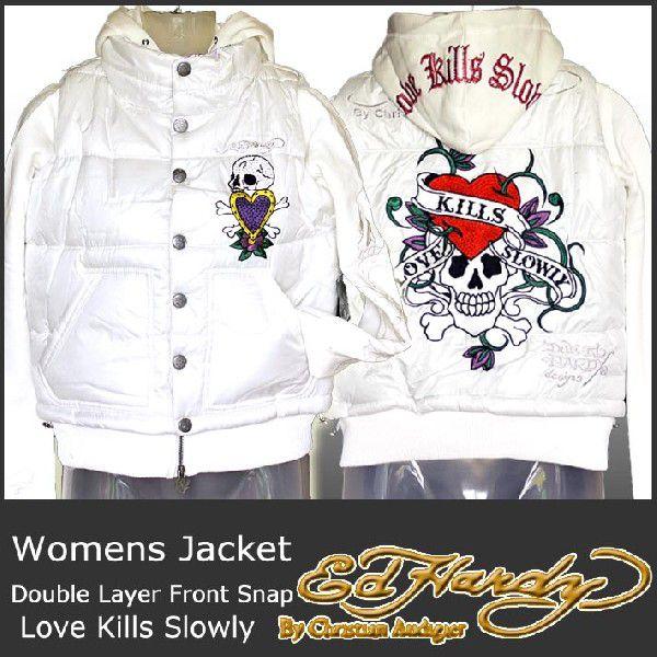 Ed Hardy（エド・ハーディー） 訳あり フードジャケット レディース