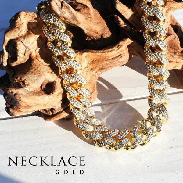 ネックレス ラインストーン マイアミキューバン ゴールド bling