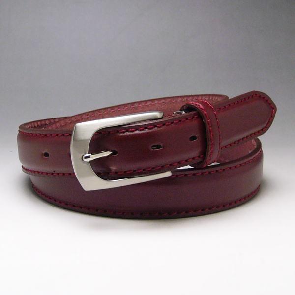 姫路レザー 本革 日本製 ビジネス ベルト 30mm 53 ワインレッド 新品