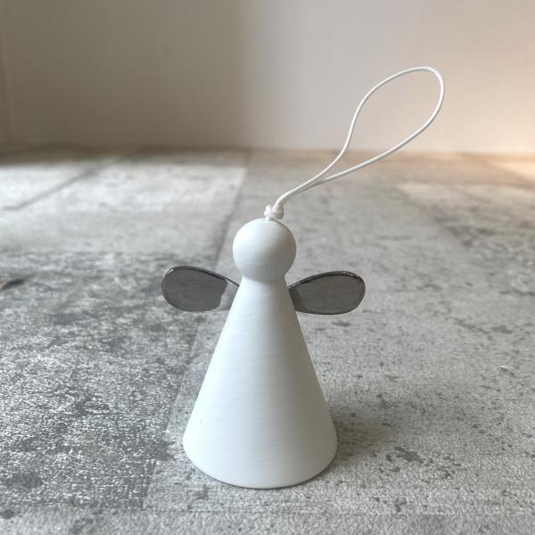 エンジェル Bell angel silver wings 天使の陶器 鈴 音のなる置物 天使