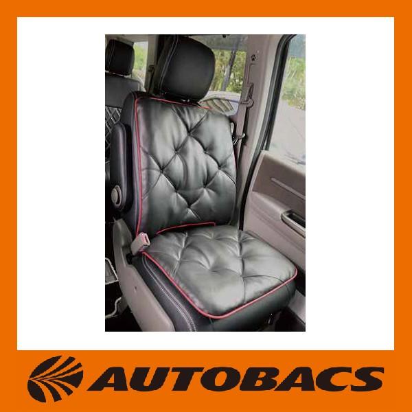 AQ レザー調クッション 背もたれ付き レッド : オートバックスYahoo