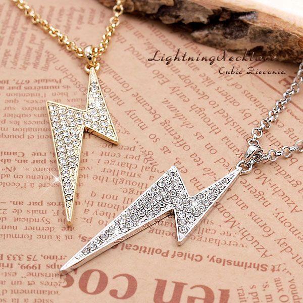 ネックレス レディース ロング イナズマ ゴールド シルバー 稲妻