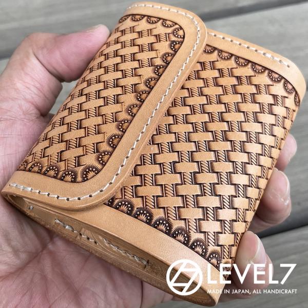 財布 コンパクト ミニウォレット バスケットカービング イタリアン