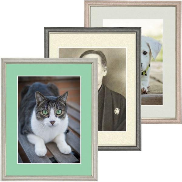 遺影額 8229 UVカット強化型アクリル付 額装マット付 /A4写真(210×297