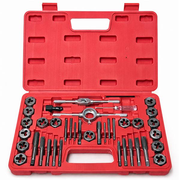 40pcタップダイスセット ボルトナットネジ山修正に J043 : Garage.com