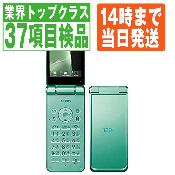 AQUOS 601SH ケータイ2 ライトグリーン SIMフリー 中古 ガラケー 本体