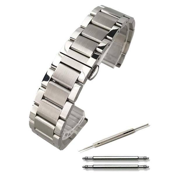 腕時計 ステンレス ベルト 時計 真ん中つや消し × ポリッシュ プッシュ