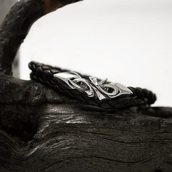 ブレスレット レザー 網革 シルバー925 人気 プレゼント シンプル