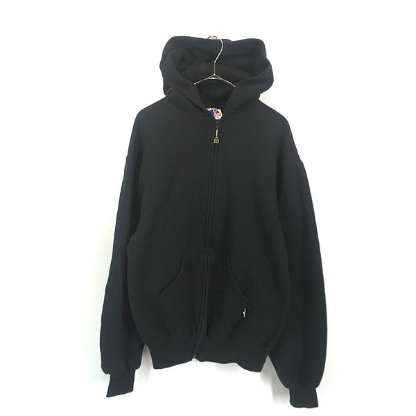 古着 90s USA製 Russell 無地 ソリッド セットイン スウェット ジップ