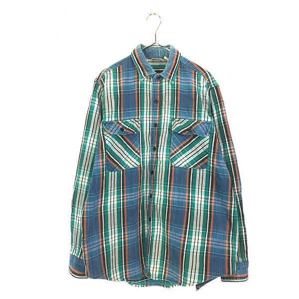 古着 90s FIVE BROTHER 好配色 チェック ヘビー フランネル シャツ