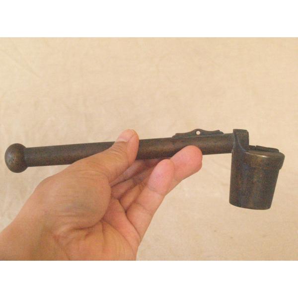 江戸 明治時代 銅製矢立21.5cm携帯用筆記用具 小型墨壺 文房具 護身