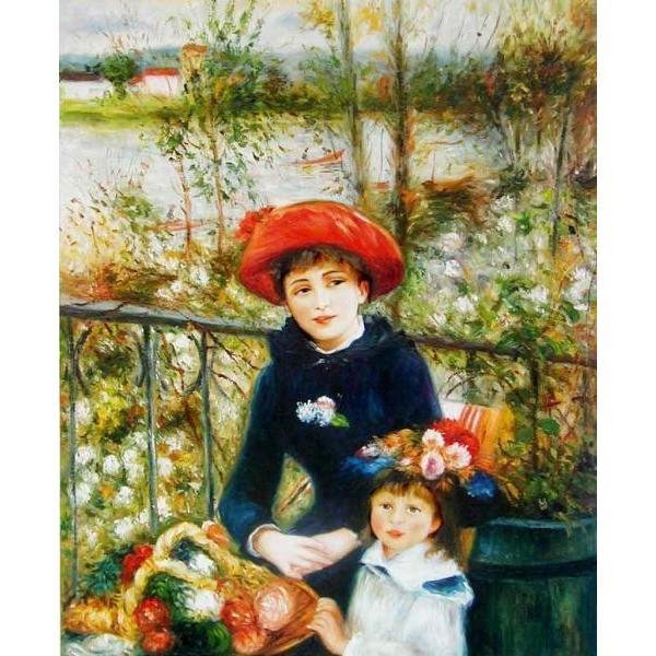 油絵 ルノワールの名作_二人の姉妹・テラスにて MA262 : 絵画制作専門
