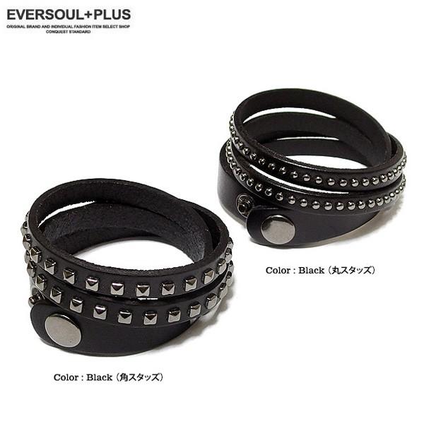 レザーブレスレット メンズ レザー ブレスレット スタッズ パンク