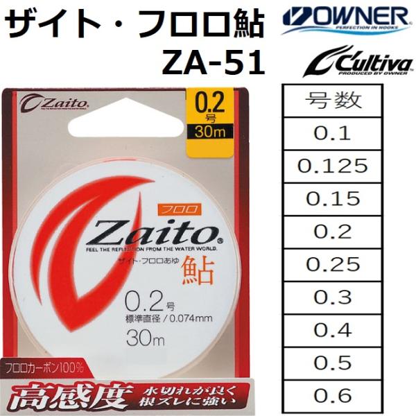 OWNER（オーナー） ザイト・フロロ鮎 30m ZA-51 0.08,0.1,0.125,0.15