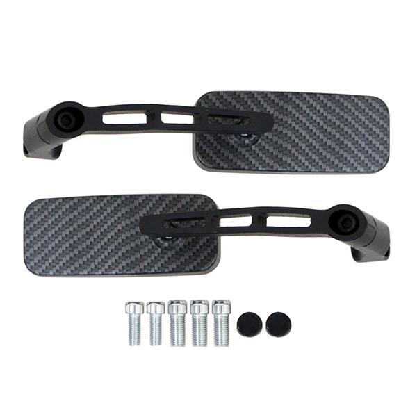 ブルーミラー バックミラー カーボン調 スクエア 左右 バイク 角度調整