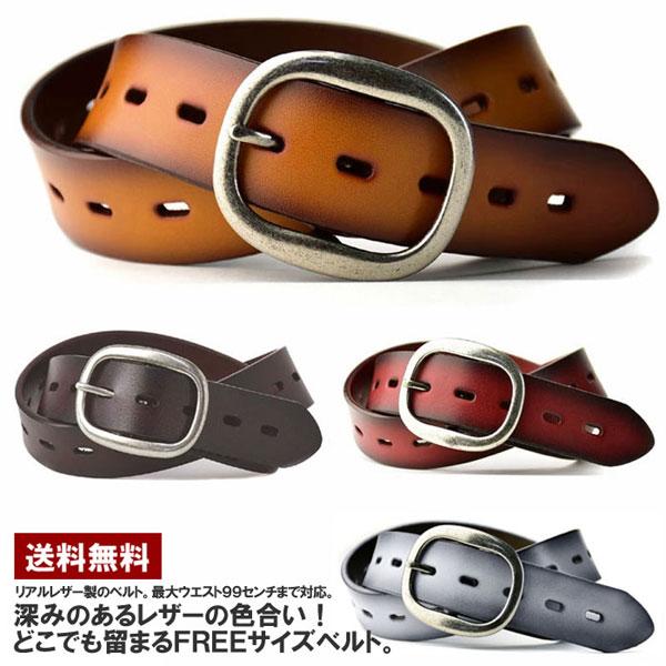 FLAG ON CREW ベルト メンズ レザーベルト バックルオーバル型 本革