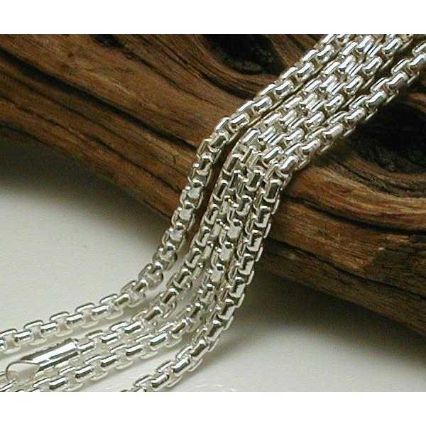 存在感抜群 ネックレス メンズ シルバー925 角甲丸 チェーン 45cm 3mm