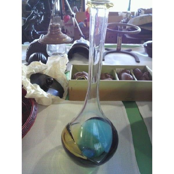 北洋硝子（ガラス） 作家物 作・秋村実 花瓶 津軽びいどろ 中古