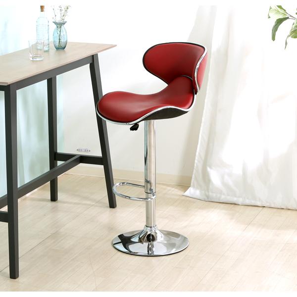 カウンターチェア レッド 赤 ( バーチェア 回転 ダイニングチェア