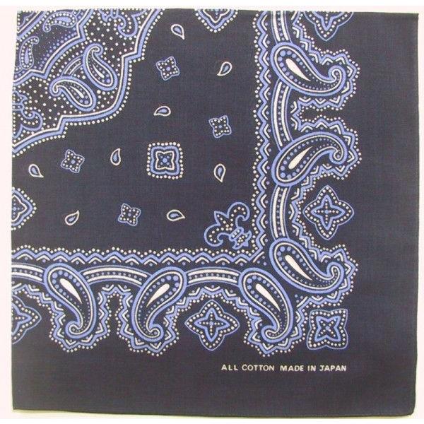 日本製バンダナ ペイズリー柄 ネイビー : 快適Goods - 通販 - Yahoo