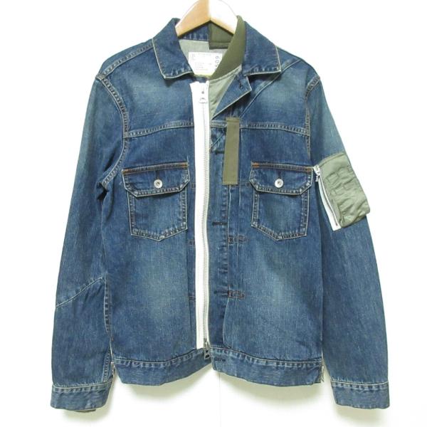 sacai（サカイ） 美品 21SS sacai デニムドッキング ブルゾン