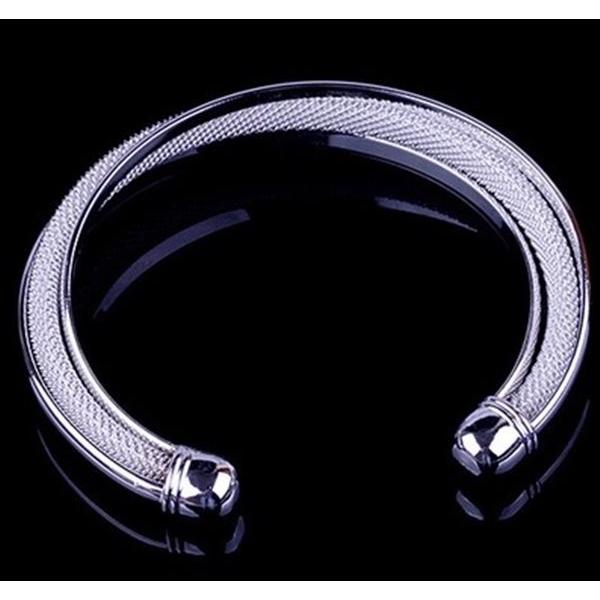 ブレスレット バングル シルバー925 メッシュ 網 あみ 編み ツイスト